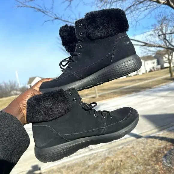 Skechers On The Go Gen 5 Women’s Faux Fur Lined Leather Winter Boots Size 8.5 - Picture 13 of 13